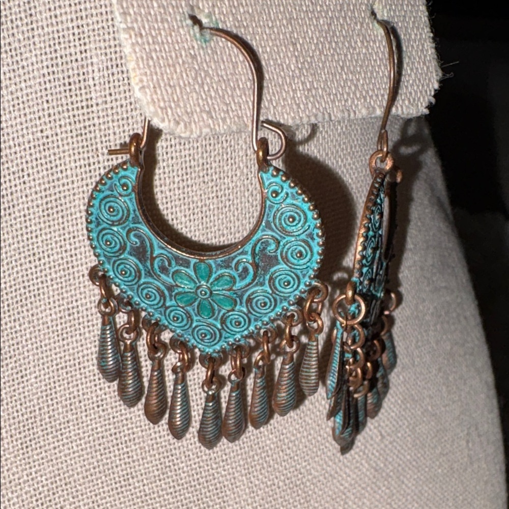 Turquoise Bohemian Dangle Earrings